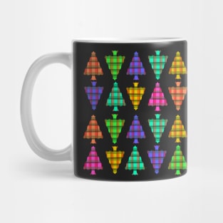 Neon Plaid Christmas Tree Pattern Mug